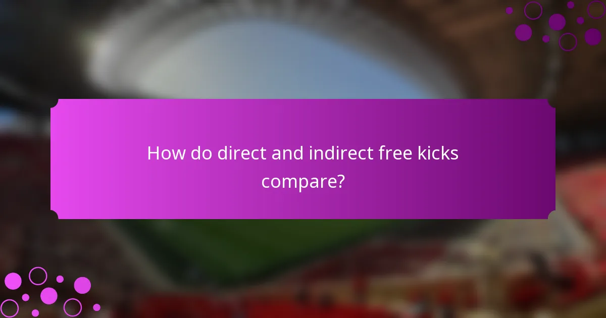 How do direct and indirect free kicks compare?