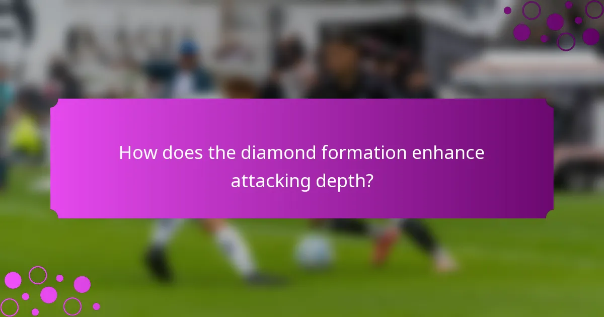 How does the diamond formation enhance attacking depth?