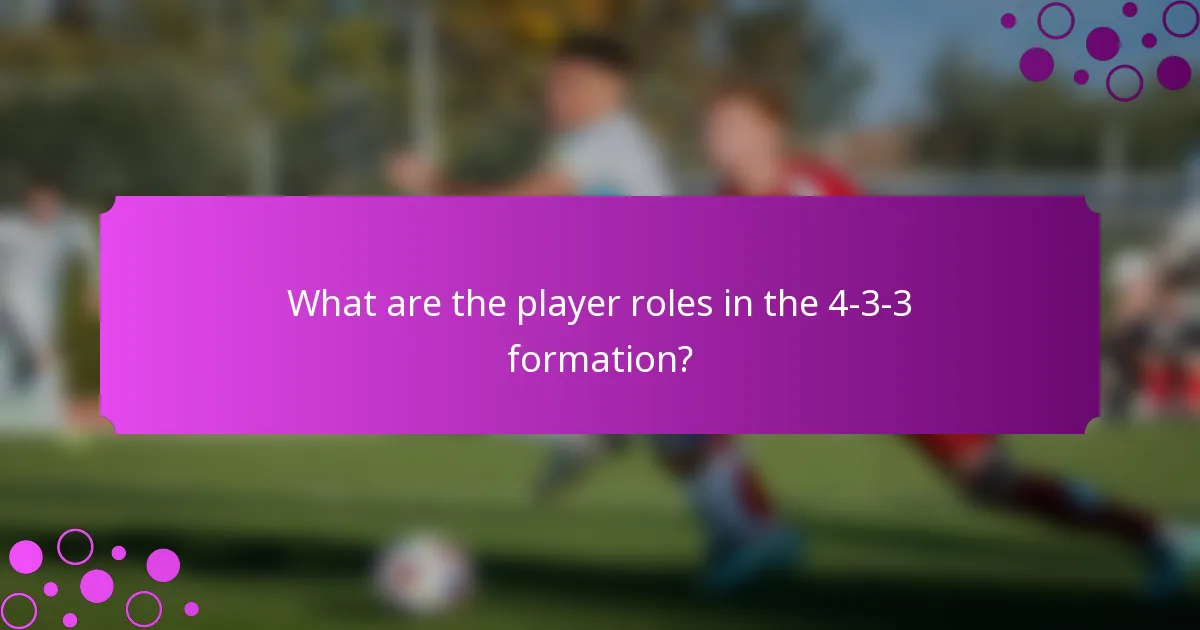 What are the player roles in the 4-3-3 formation?