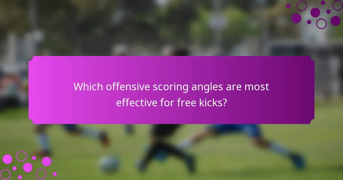 Which offensive scoring angles are most effective for free kicks?